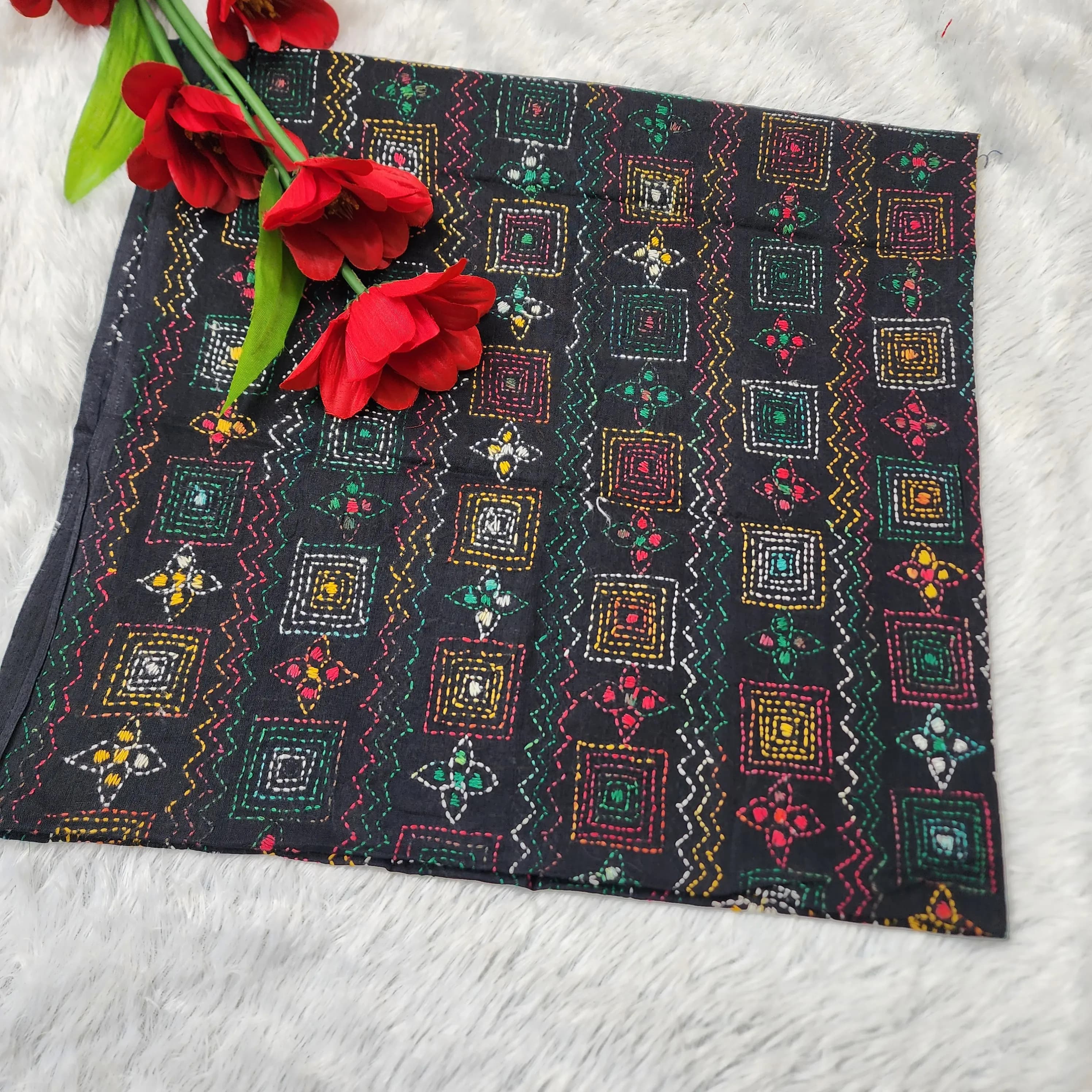 Black Colour Elegant Blouse Piece:- সুতি ভয়েল