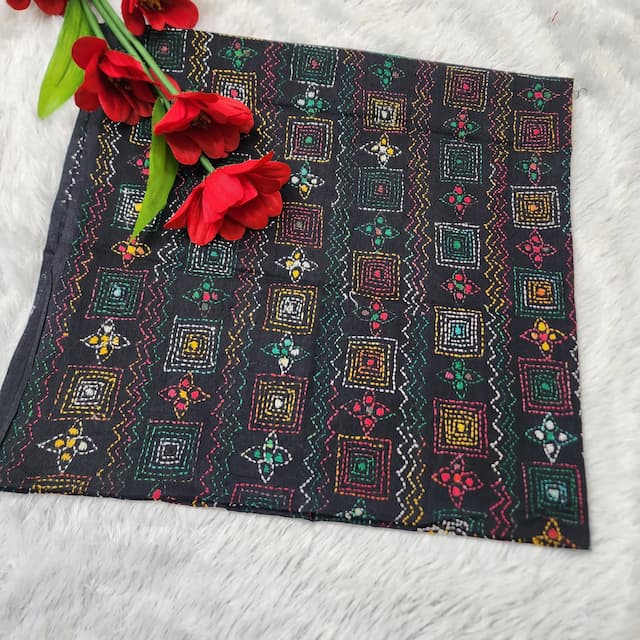 Black Colour Elegant Blouse Piece:- সুতি ভয়েল