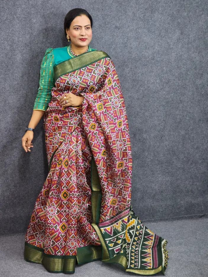 Digital Print Silk Saree