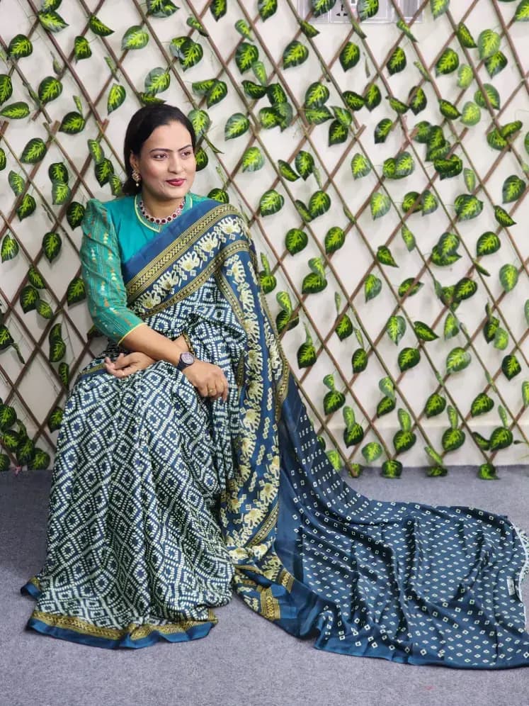 Weight Less Silk Saree Digital Print Best for gifting