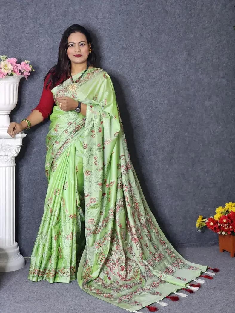 Exclusive Light Lemon Color Silk Saree