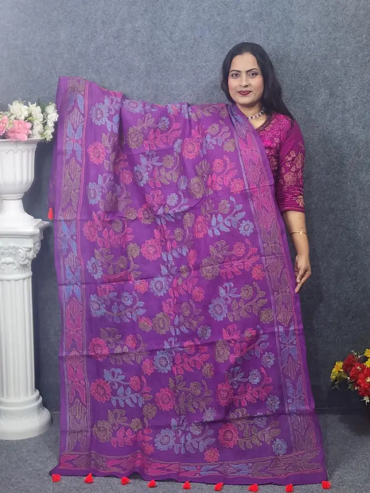 Exquisite Purple Hand-Embroidered Orna