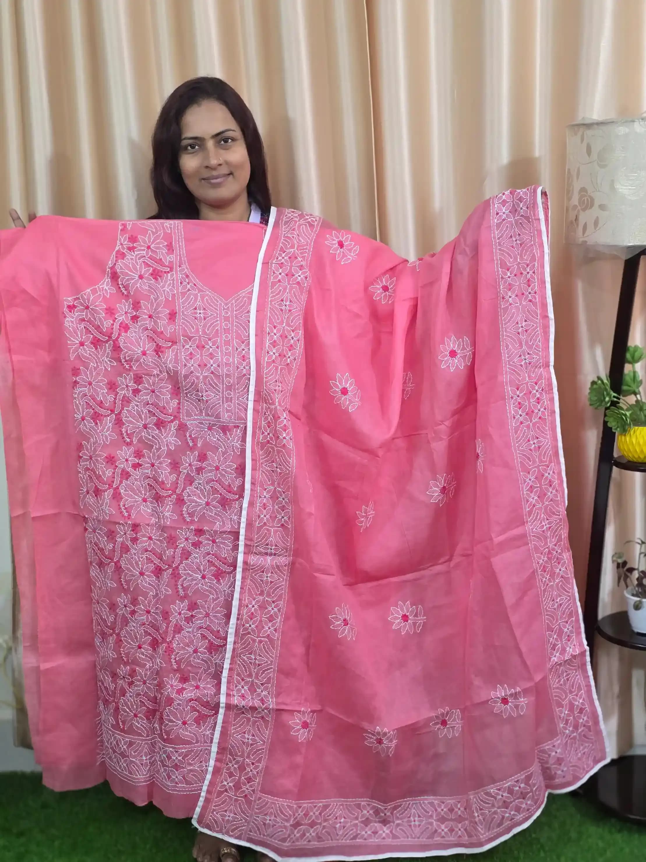 Baby Pink Color Cotton Unstitch 2Pcs