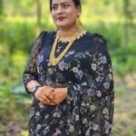 Black Pure Georgette Digital Print Saree – Elegant & Lightweight