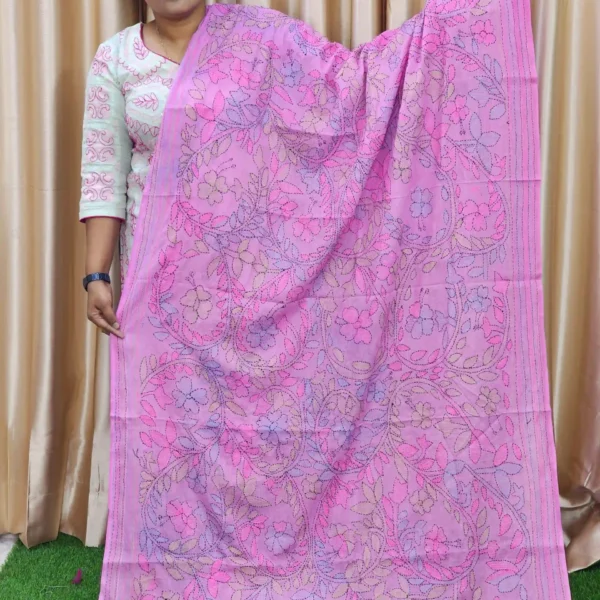 Traditional Cotton Hand Embroidery Dupatta – Pure Touch