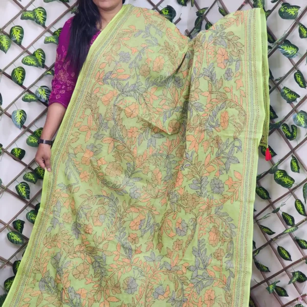 Bangladeshi Craft Kantha Stitch Cotton Orna for All Seasons