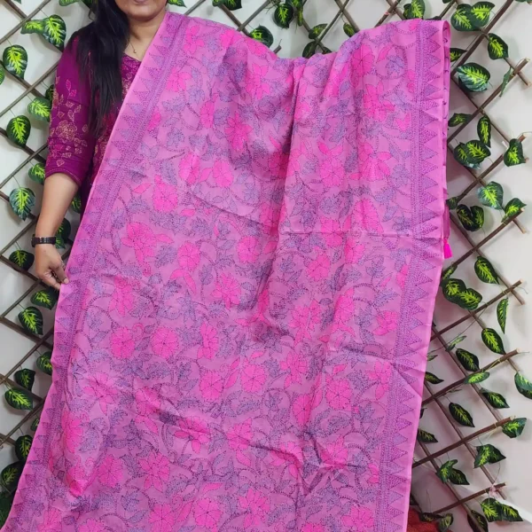 Traditional Bangladeshi Cotton Orna – Light, Luxurious & Hand Embroidered