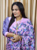 Lavender Digital Print Silk Saree By AR Unique - Image 2