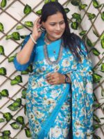 Premium digital-print silk saree featuring vibrant motifs and a matching running blouse piece. Lightweight, smooth drape — perfect for festive and formal wear.