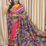 Rajshahi Silk Saree With Hand Embroidery Also Die Spry- Celebrity Look