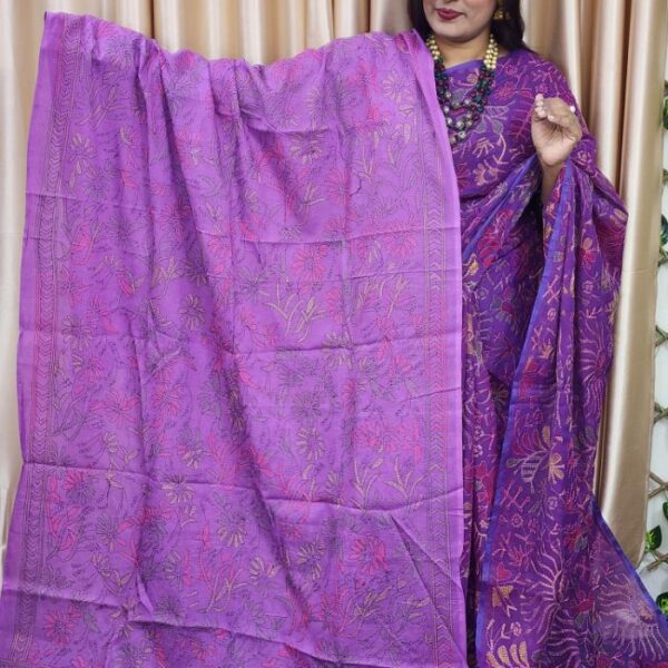 Hand Made Purple Cotton Dupatta