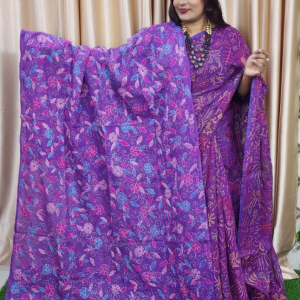 Premium Purple Cotton Dupatta