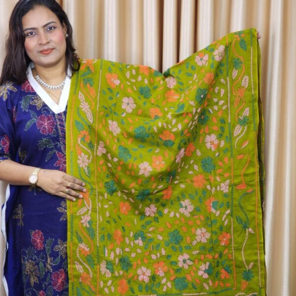 Olive Green Hand Made Cotton Orna-Ar Unique