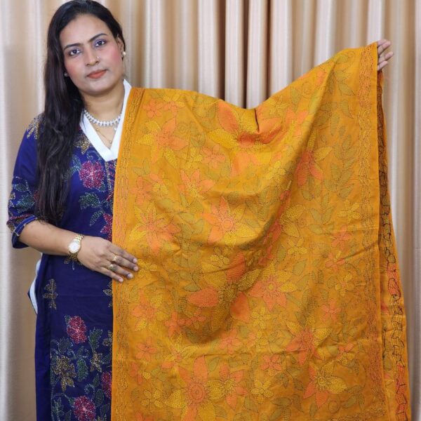 Hand Work Musterd Yallow Cotton Orna