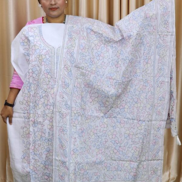 White Cotton Unstitched Dress- AR Unique