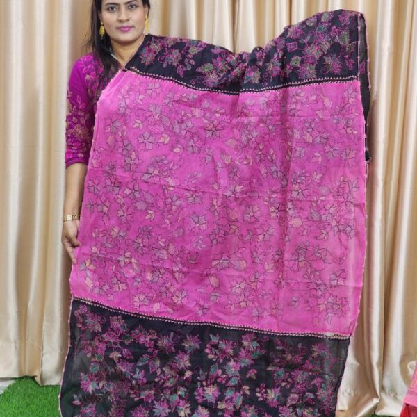 Dual Shade Black & Pink Cotton Orna-Ar Unique