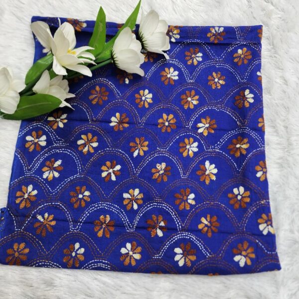 Graceful Handwork Blouse Piece Blue