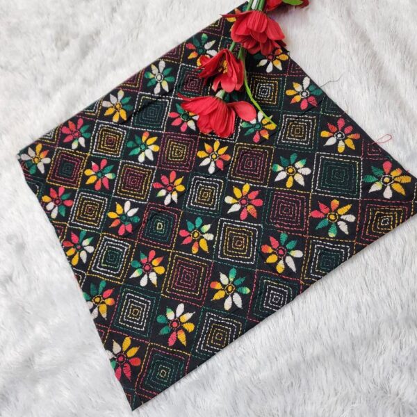 Handwork Blouse Piece Black Multi