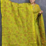 হাতের সেলাইয়ের তৈরী সুতি গ্রীন ওড়না