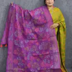 Cotton Orna With Hater Kaj Kora-Purple