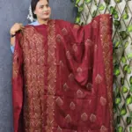 Luxury Adi Cotton Meroon Hand Work Dress