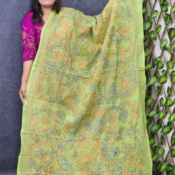 Hater Kajer Orna Lemon Green Color For Old Age Women