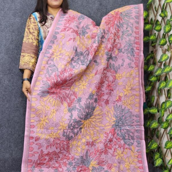 Hand Embroidery Cotton Orna Pink Color For Fashion