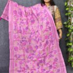হাতের কাজ করা গোলাপি ওড়না