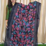 সুতি হাতের কাজের কালো ওড়না