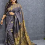 Batik Silk Saree Black Coluor