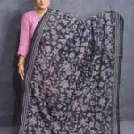 সুতি হাতের কাজের সাদা কালো ওড়না