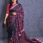 Elegant Black Color Silk Saree - For Party