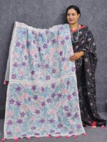 সাদা ওড়না - Hand Stitch White Orna