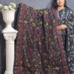 মাল্টি রঙে কাজ করা কালো ওড়না