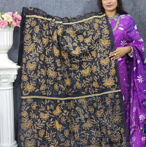 Kantha Work Orna Design On Black