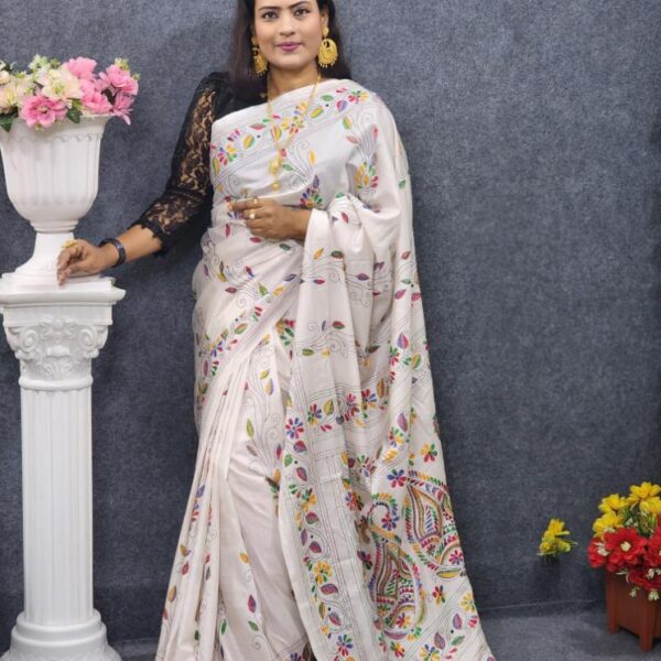 Exclusive Silk Saree - White Color