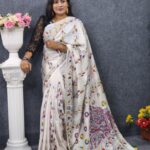 Hater Kajer Sada Silk Saree