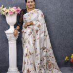 হাতের কাজ করা সিল্ক শাড়ি