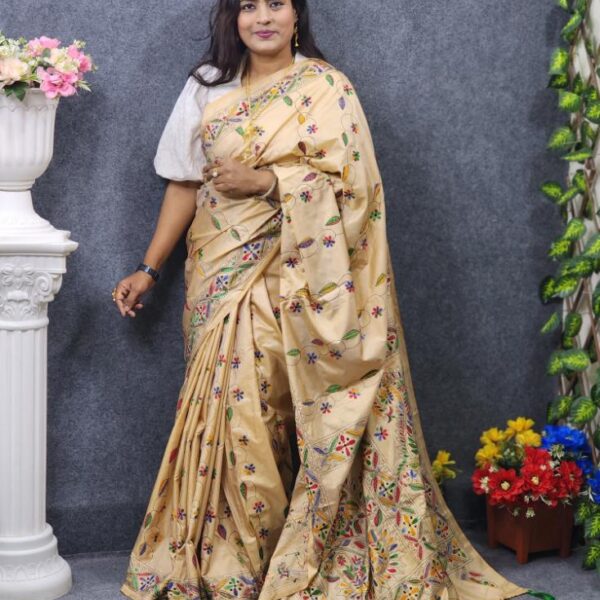 Light Golden Silk Saree