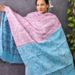 আকাশি ও পিংক শেড সুতি ওড়না