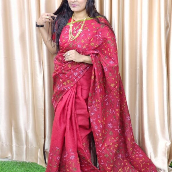 Hater Kajer Lal Ronger saree