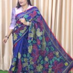 হাতের কাজের সুতি শাড়ী