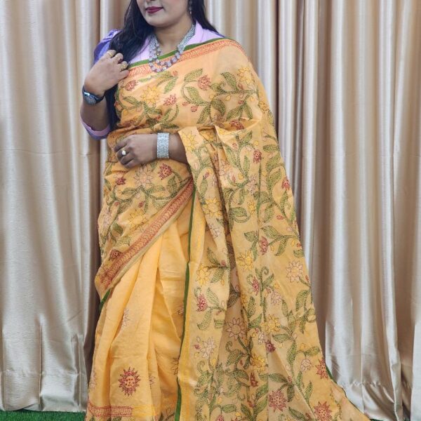 Bangi Color Hater Kajer Saree