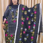 Women Hand Stitch Cotton Unstitch Black Color