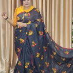 Hand Made Suti saree Black Color