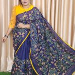 Nevy Blue Hater Kajer Suti Saree