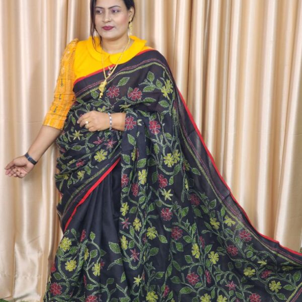 Kantha Work Saree On Cotton