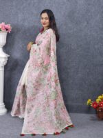 Cotton Havey Work White Saree - Image 2