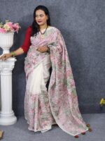 Cotton Havey Work White Saree