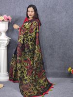 Cotton Havey Work Black Saree